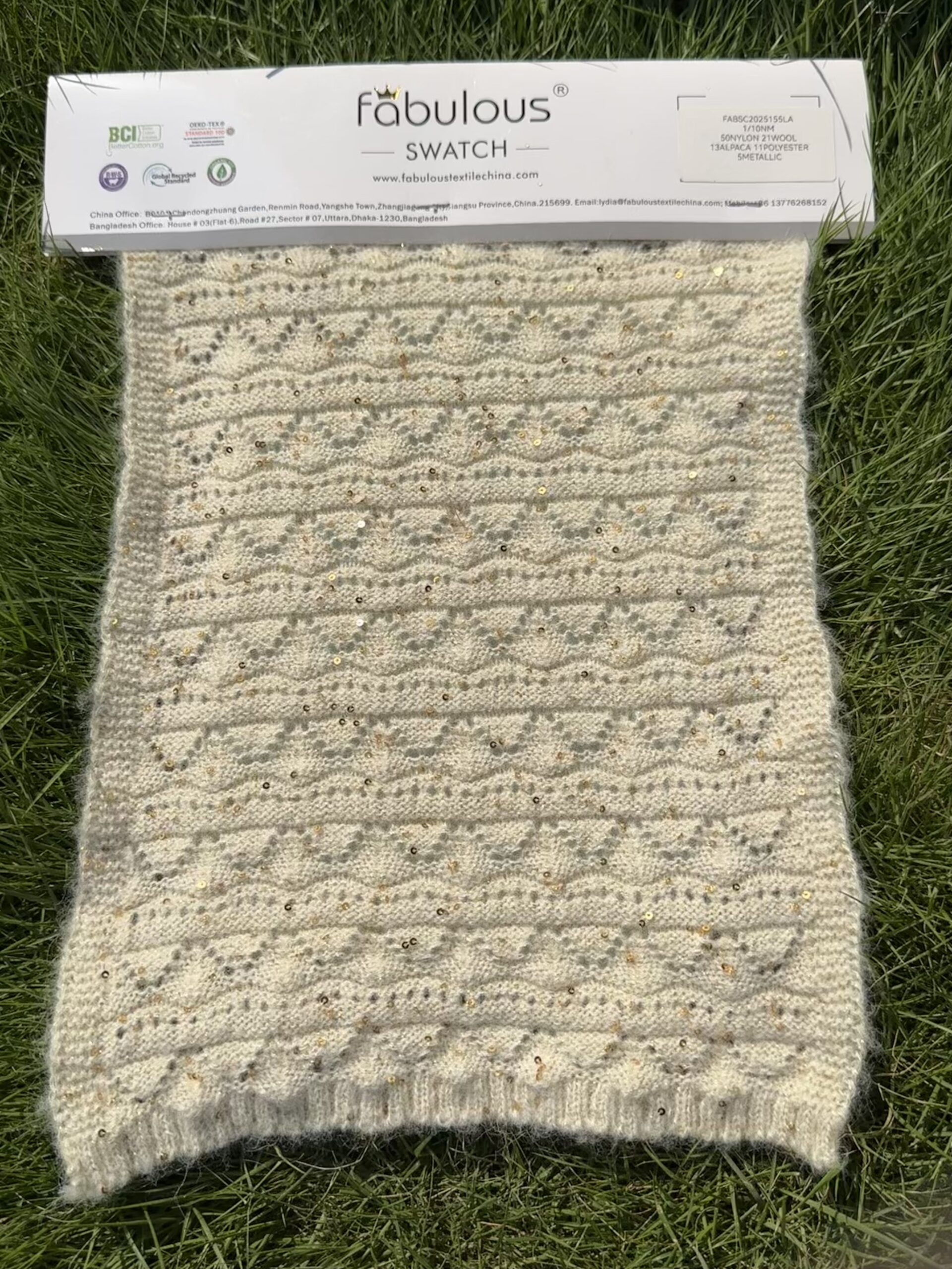 1/10NM 50NYLON 21WOOL 13ALPACA 11POLYESTER 5METALLIC