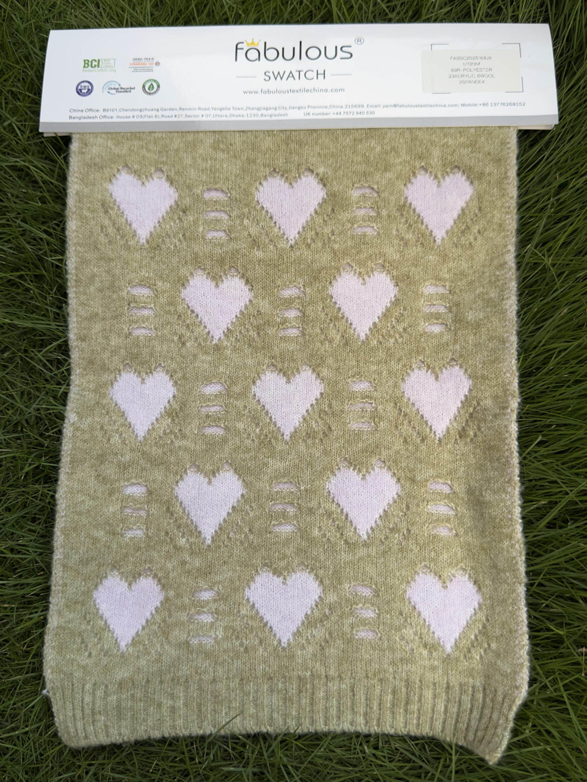 1 13NM 69R-POLYESTER 23ACRYLIC 6WOOL 2SPANDEX