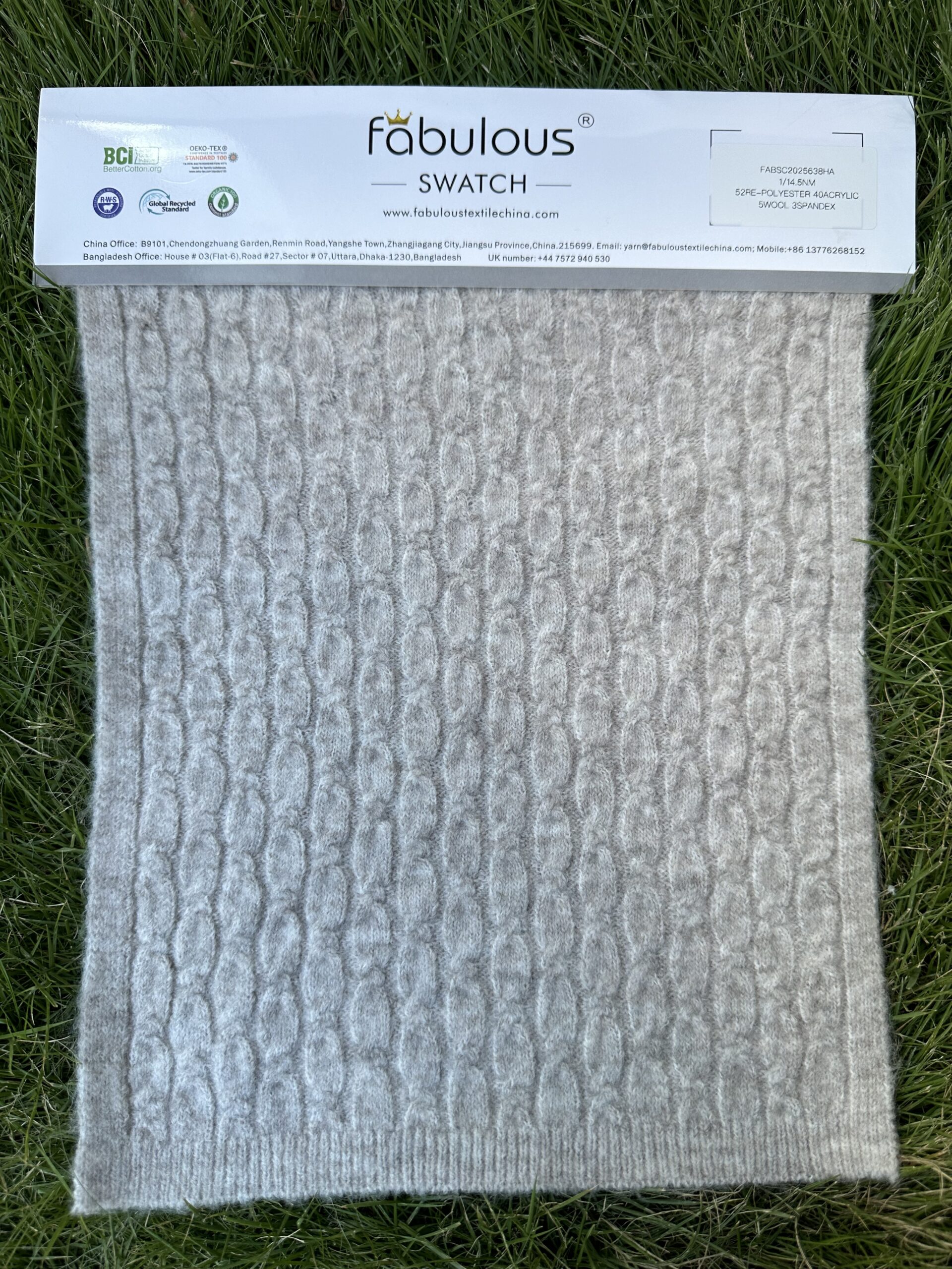 1/14.5NM 52RE-POLYESTER 40ACRYLIC 5WOOL 3SPANDEX