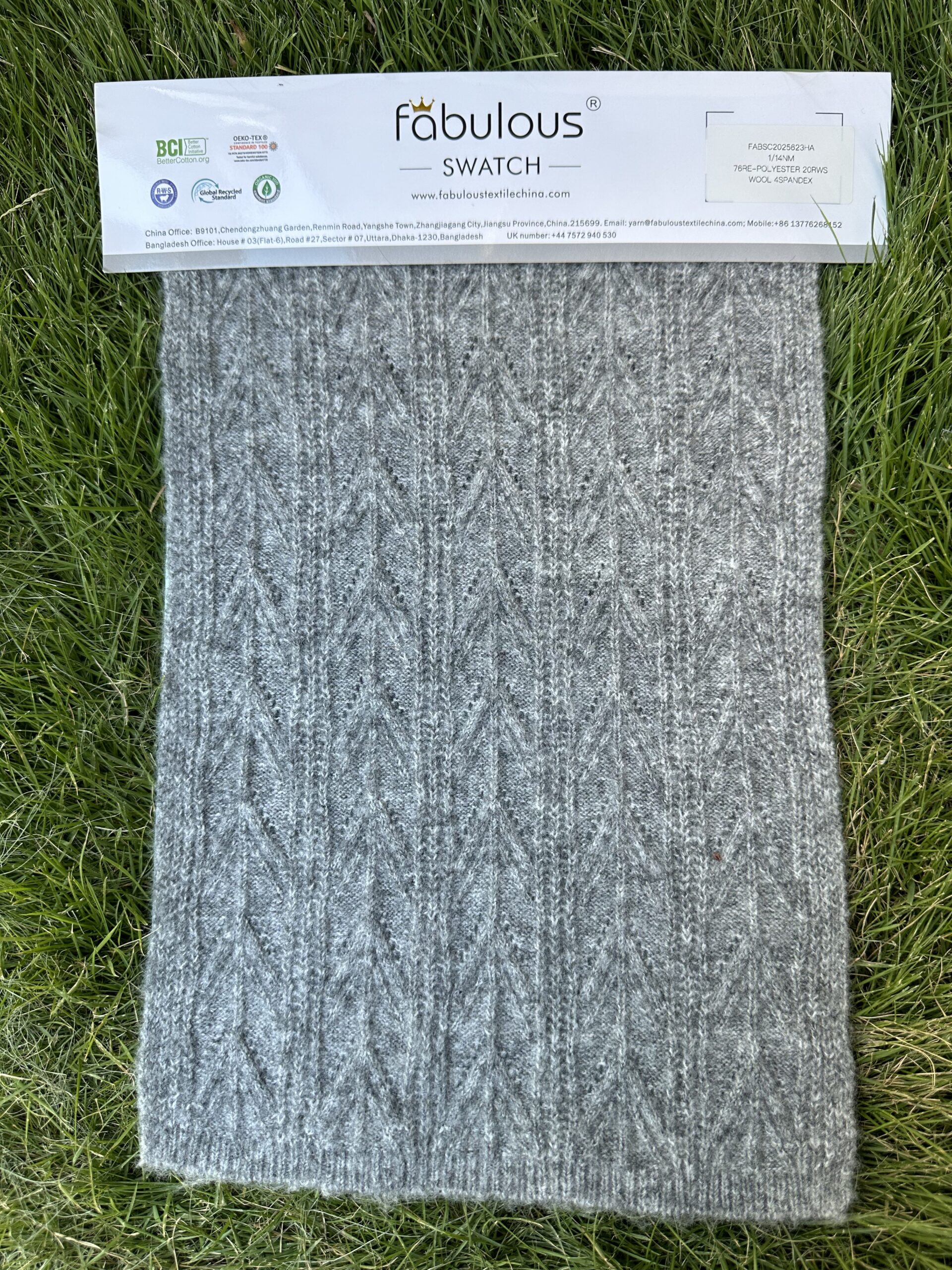 1/14NM 76RE-POLYETER 20RWS WOOL 4SPANDEX