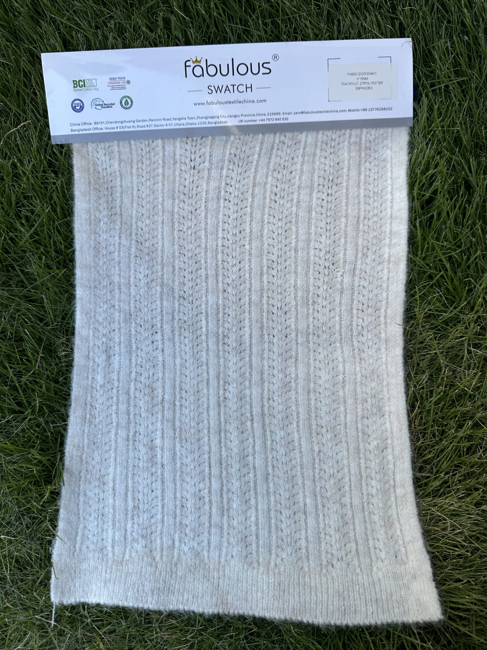 1/15NM 70ACRYLIC 27POLYETER 3SPANDEX