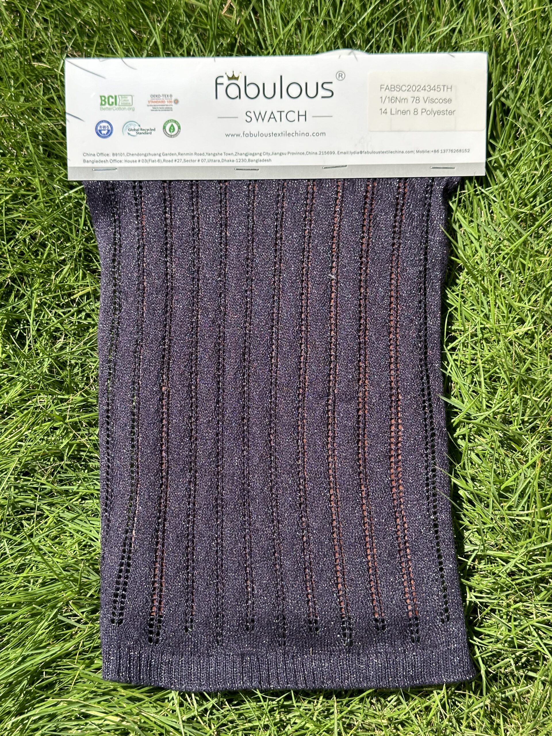 1/16NM 78VISCOSE 14LINEN 8POLYESTER