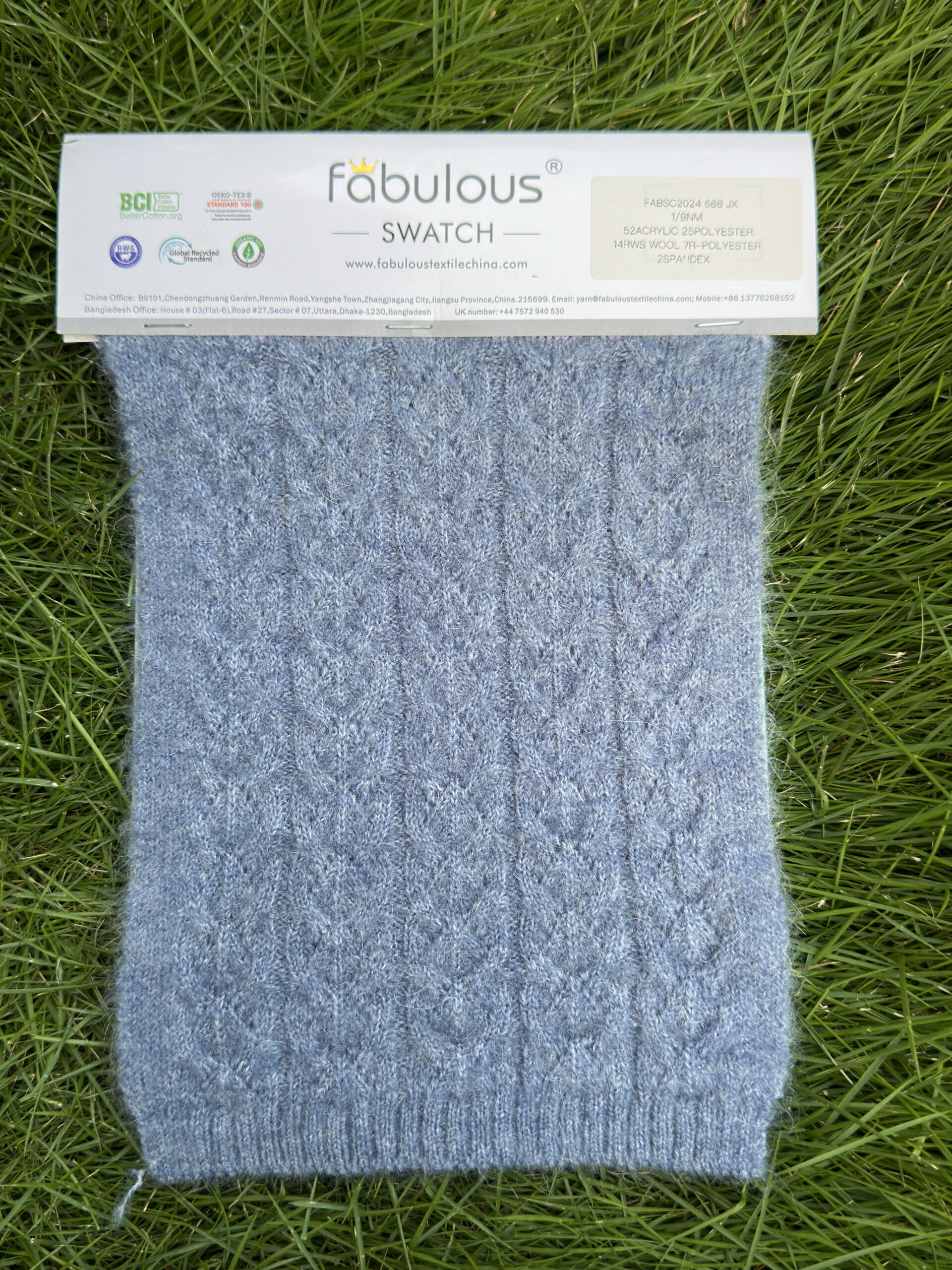 1 9NM 52ACRYLIC 25POLYESTER 14RWS WOOL 7R-POLYESTER 2SPANDEX