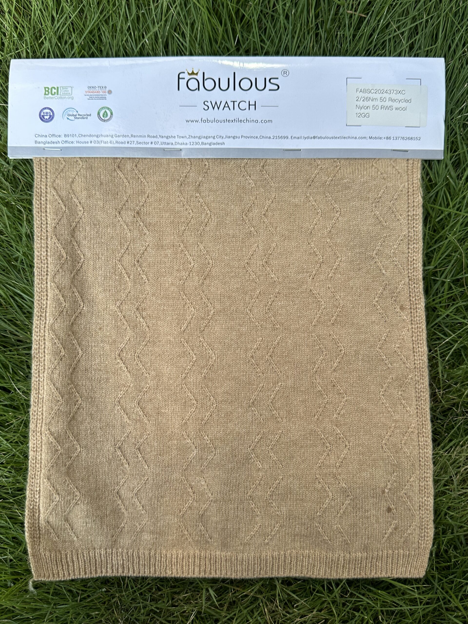 2/26NM 50RECYCLED NYLON 50RWS WOOL 12GG