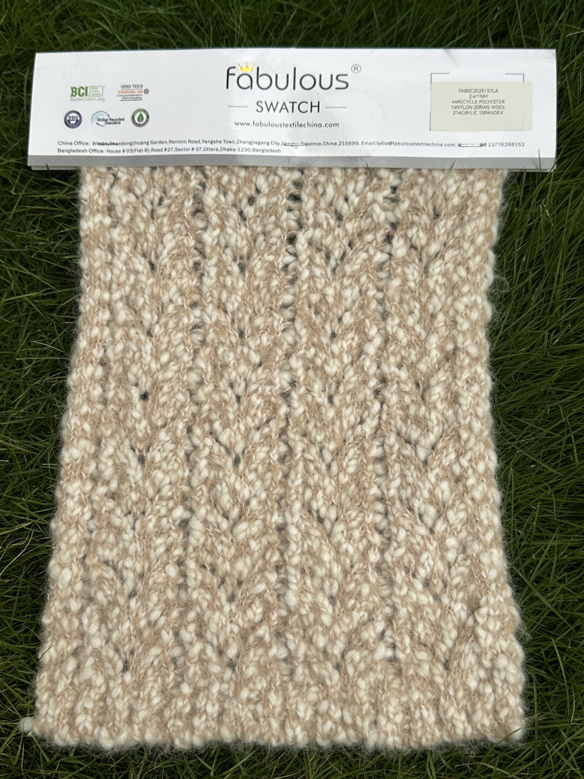 slub yarn1/2.4NM 44RE-POLYESTER 14NYLON 20RWS WOOL 21ACRYLIC 1SPANDEX